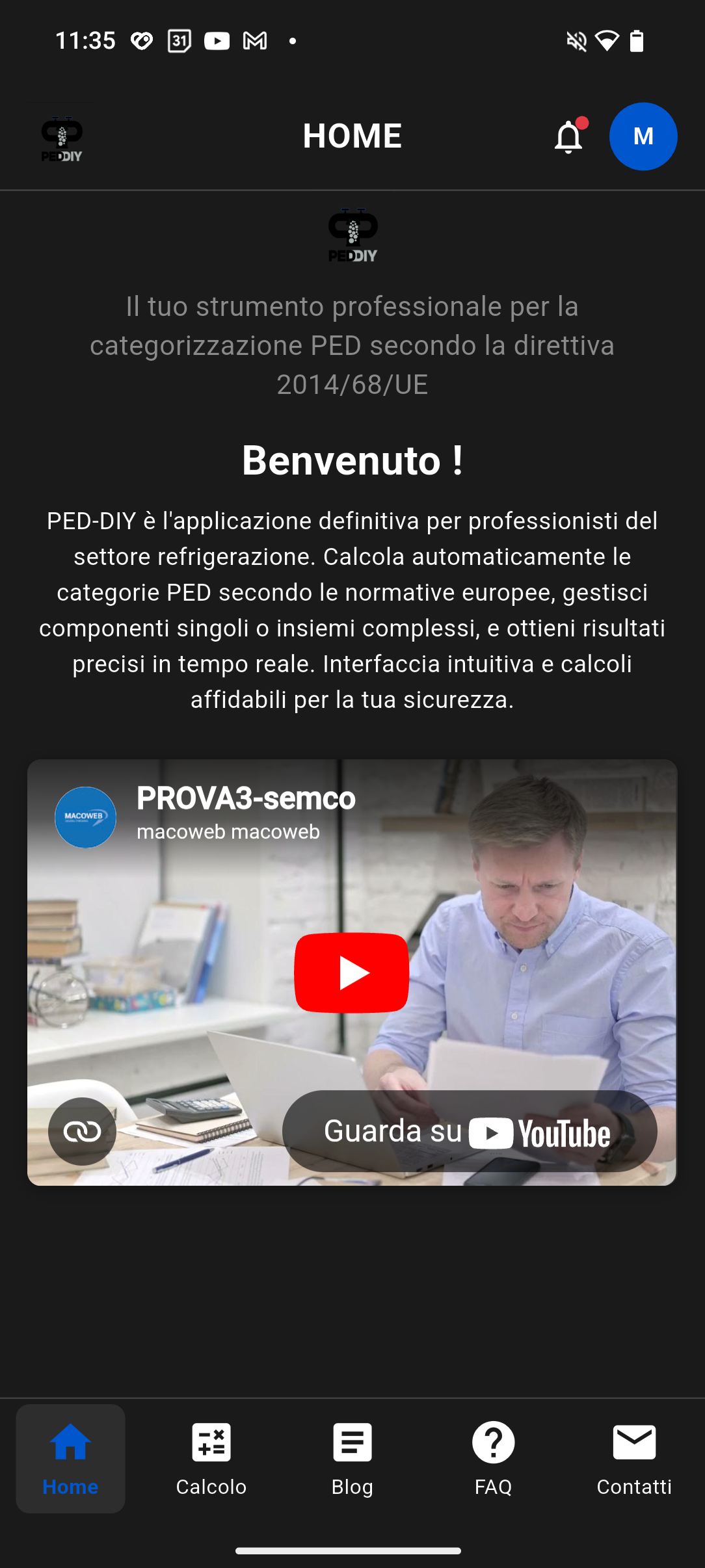 Dettaglio informativo di un modulo nella PED Mobile App